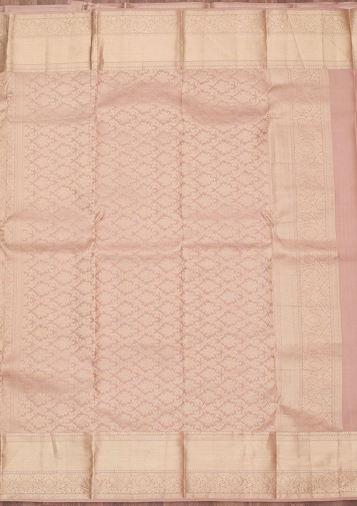 Mauve Zariwork (Silver) Silk Silk_Saree