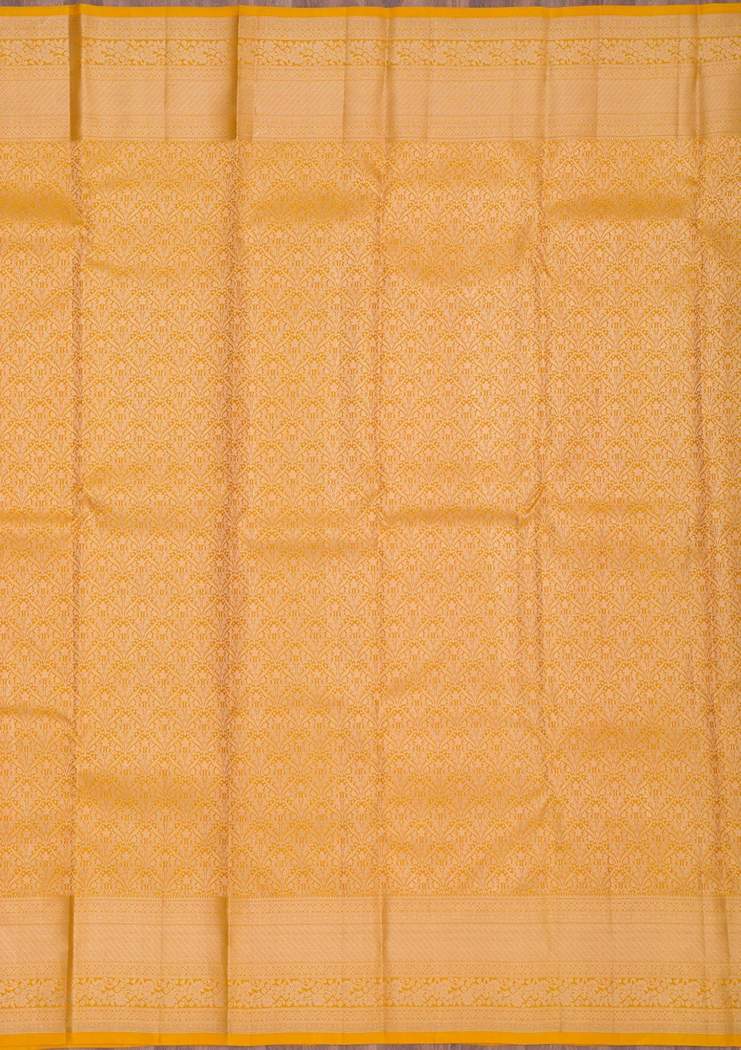Mustard Zariwork Pure Silk Saree-Koskii