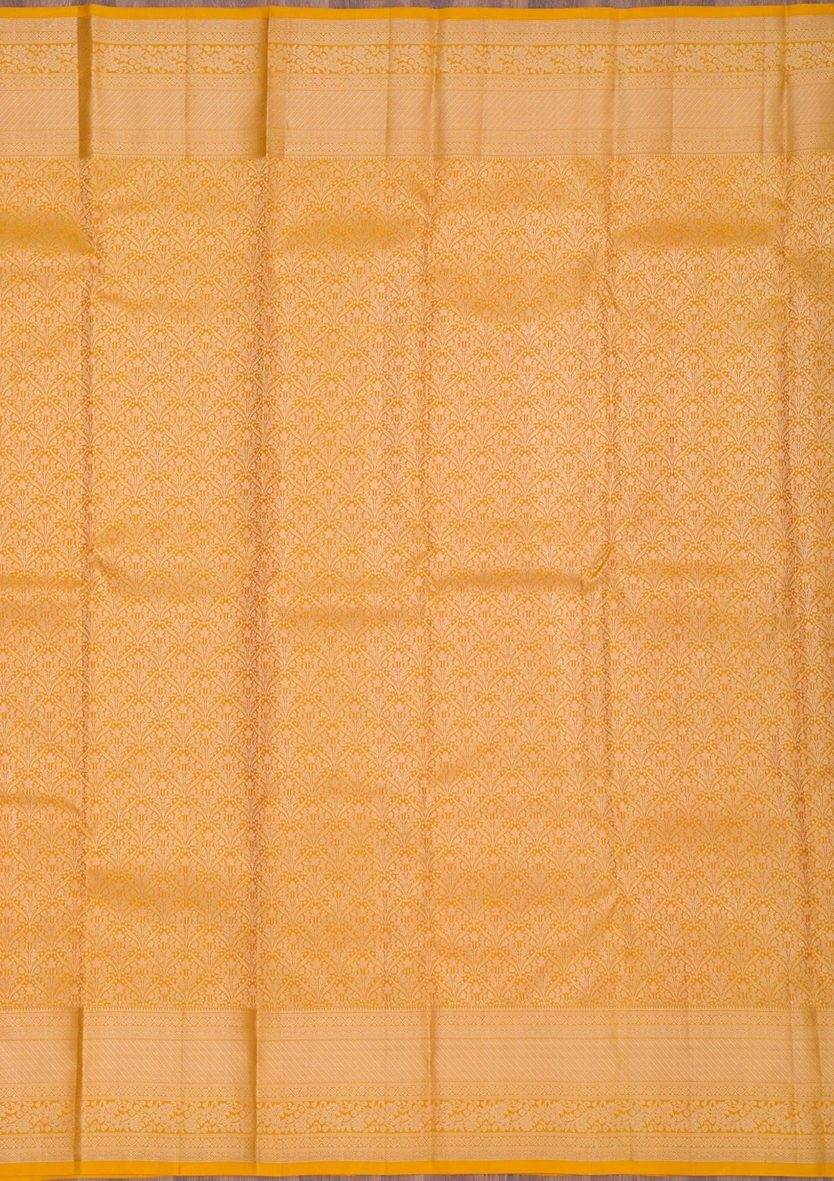 Mustard Zariwork Pure Silk Saree-Koskii