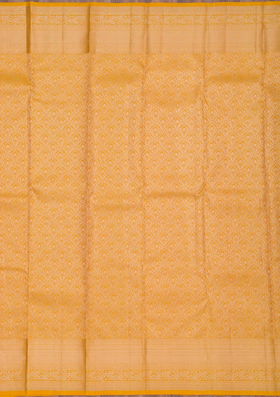 Mustard Zariwork Pure Silk Saree-Koskii