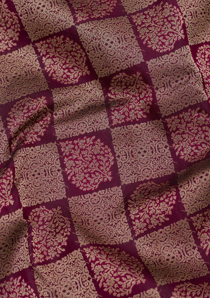 Brown Zariwork Pure Silk Saree-Koskii