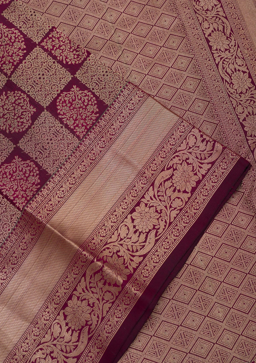 Brown Zariwork Pure Silk Saree-Koskii