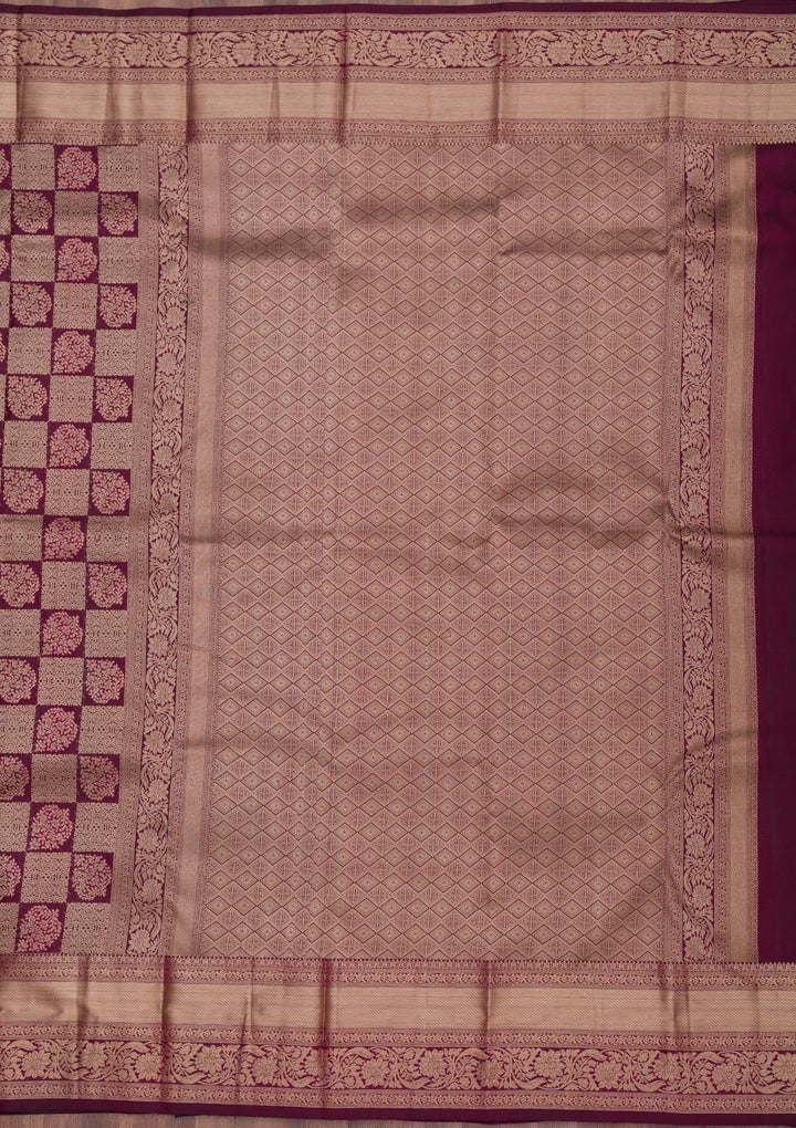 Brown Zariwork Pure Silk Saree-Koskii