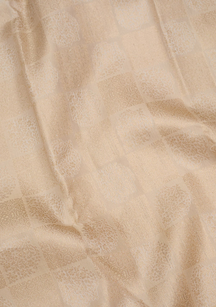 Cream Zariwork Pure Silk Saree