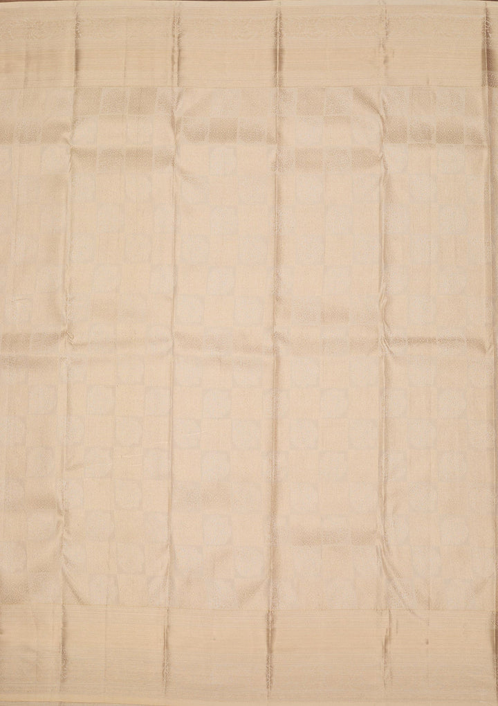 Cream Zariwork Pure Silk Saree