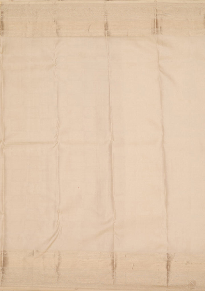 Cream Zariwork Pure Silk Saree