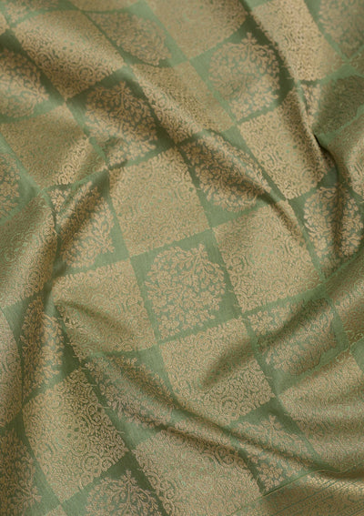 Pista Green Zariwork Pure Silk Saree-Koskii