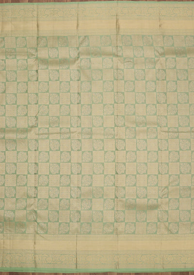 Pista Green Zariwork Pure Silk Saree-Koskii