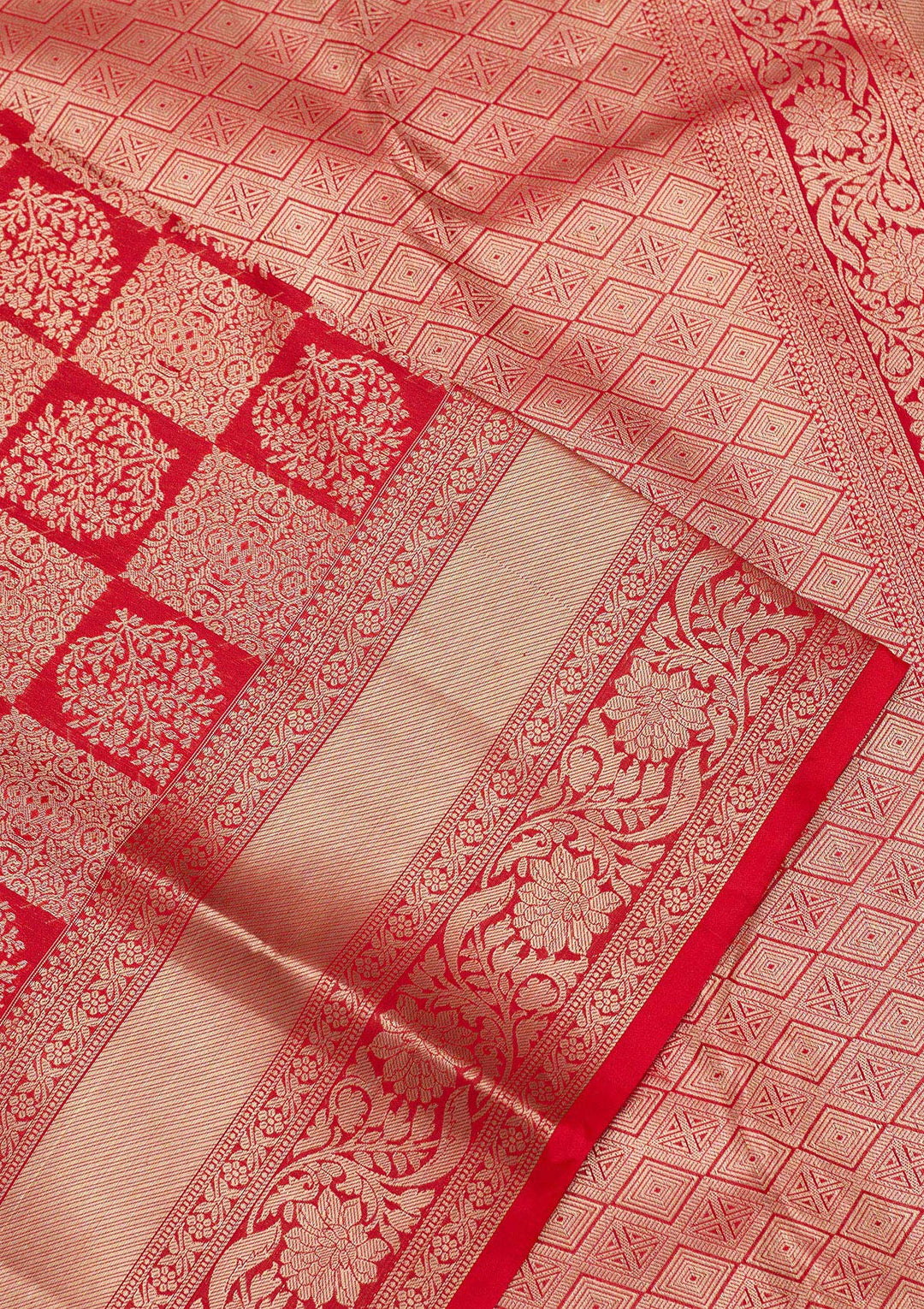 Red Zariwork Pure Silk Saree