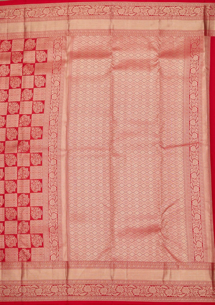 Red Zariwork Pure Silk Saree