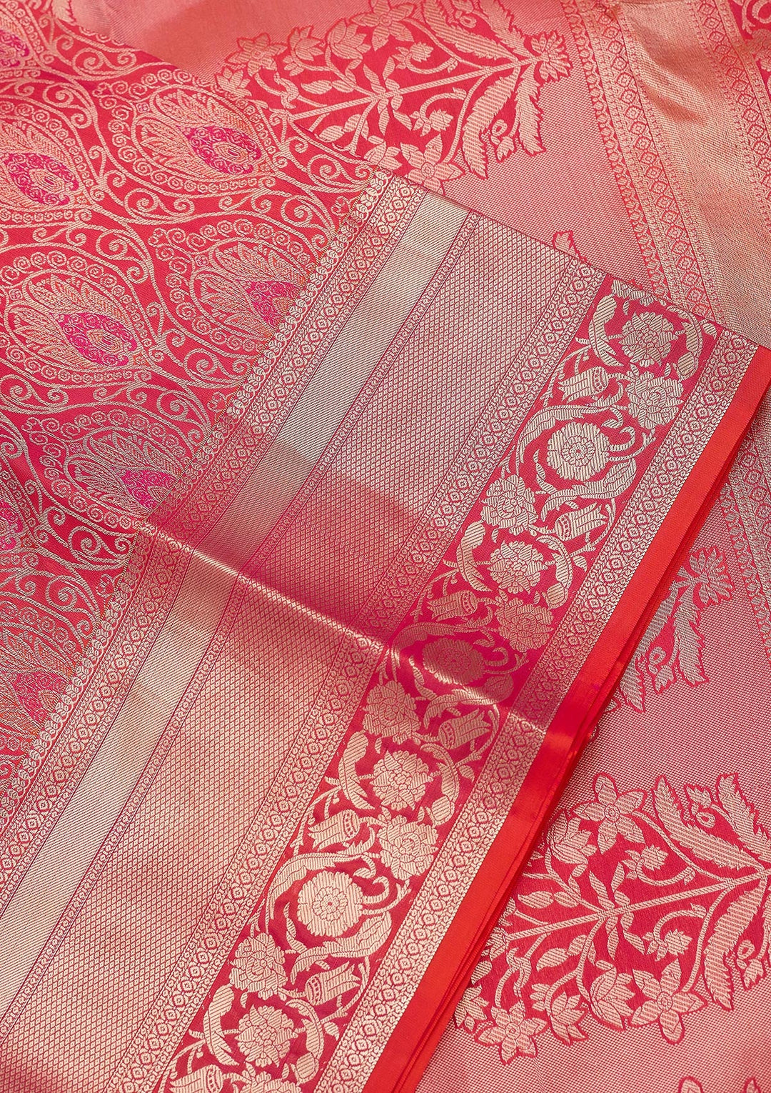 Orange Zariwork (Gold) Pure Silk Saree