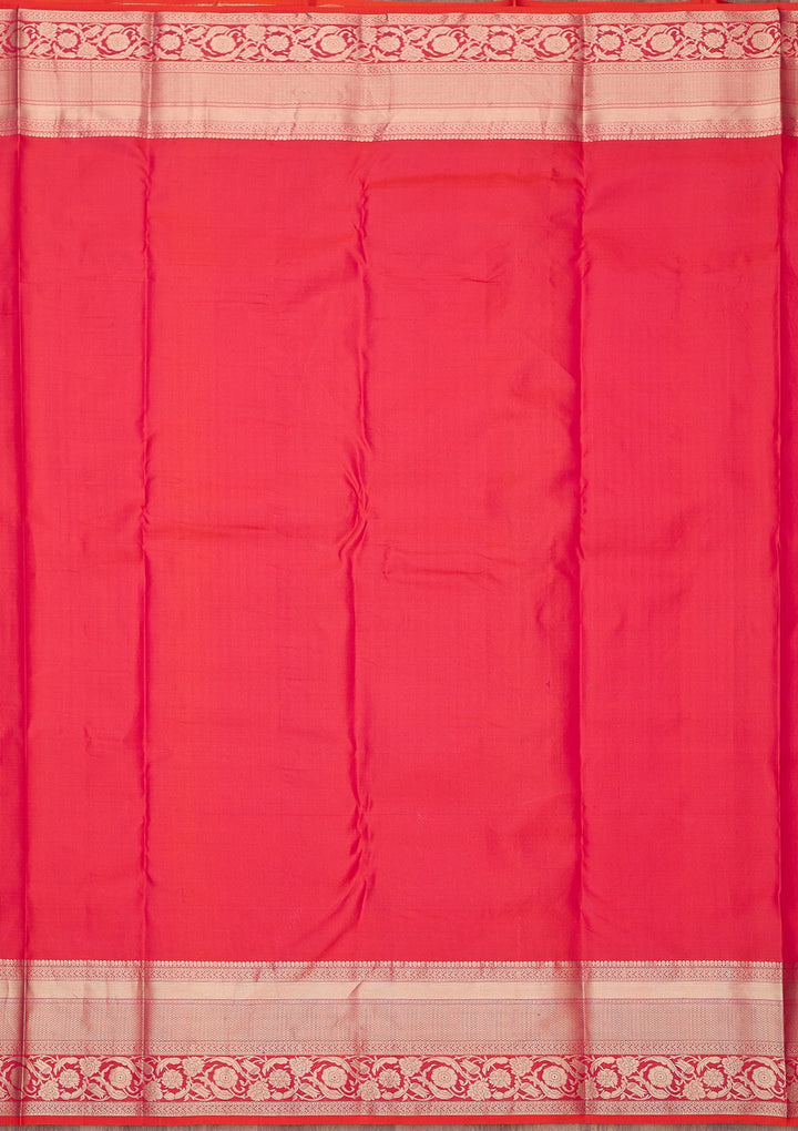 Orange Zariwork (Gold) Pure Silk Saree