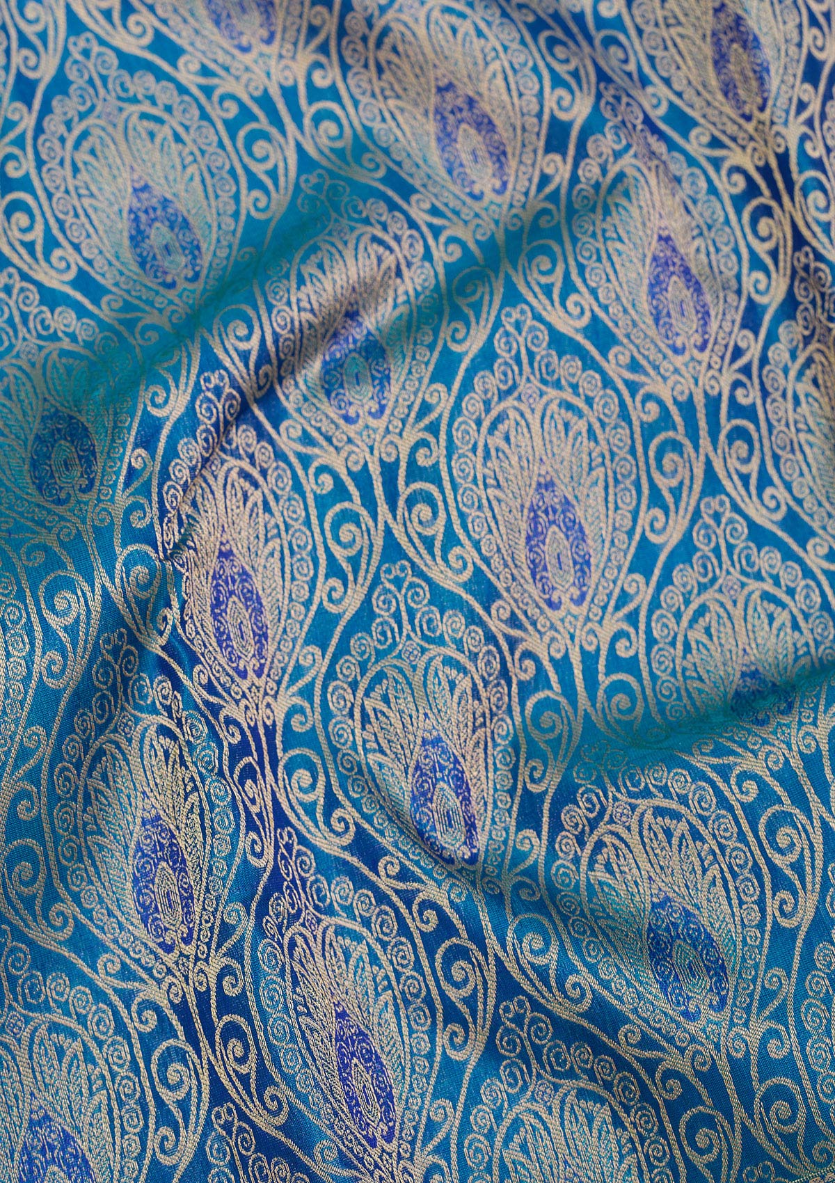 Royal Blue Zariwork Pure Silk Saree-Koskii