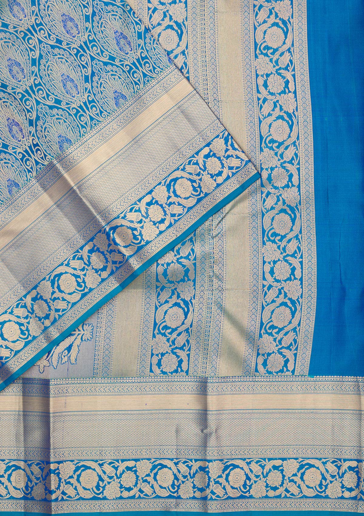 Royal Blue Zariwork Pure Silk Saree-Koskii