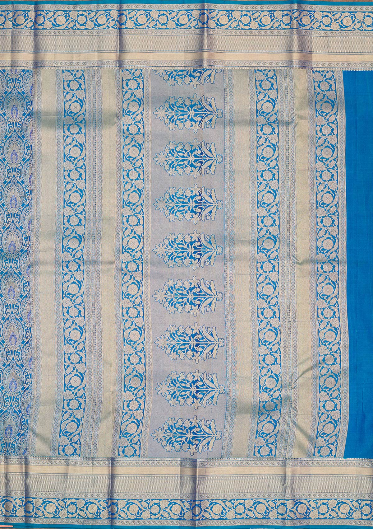 Royal Blue Zariwork Pure Silk Saree-Koskii