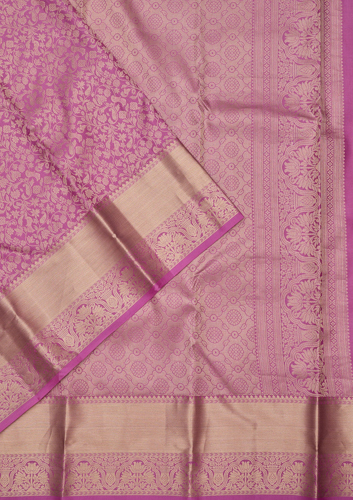 Light Lavender Zariwork Pure Silk Saree