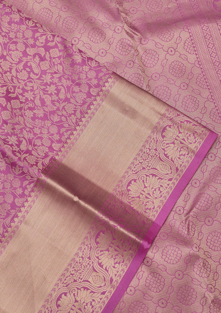 Light Lavender Zariwork Pure Silk Saree