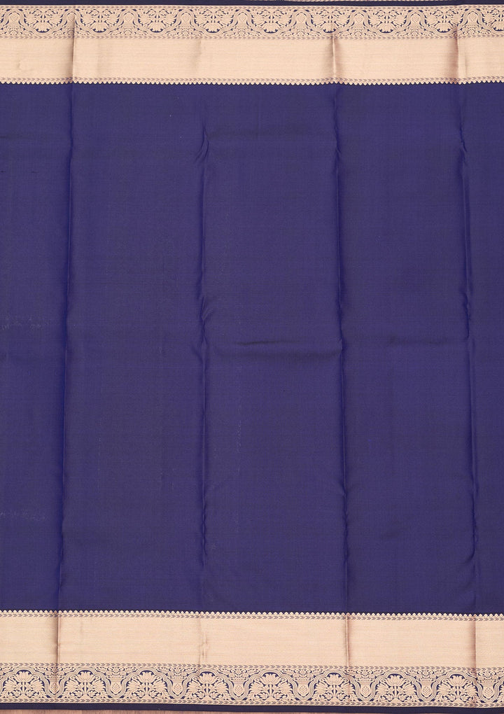 Navy Blue Zariwork Pure Silk Saree
