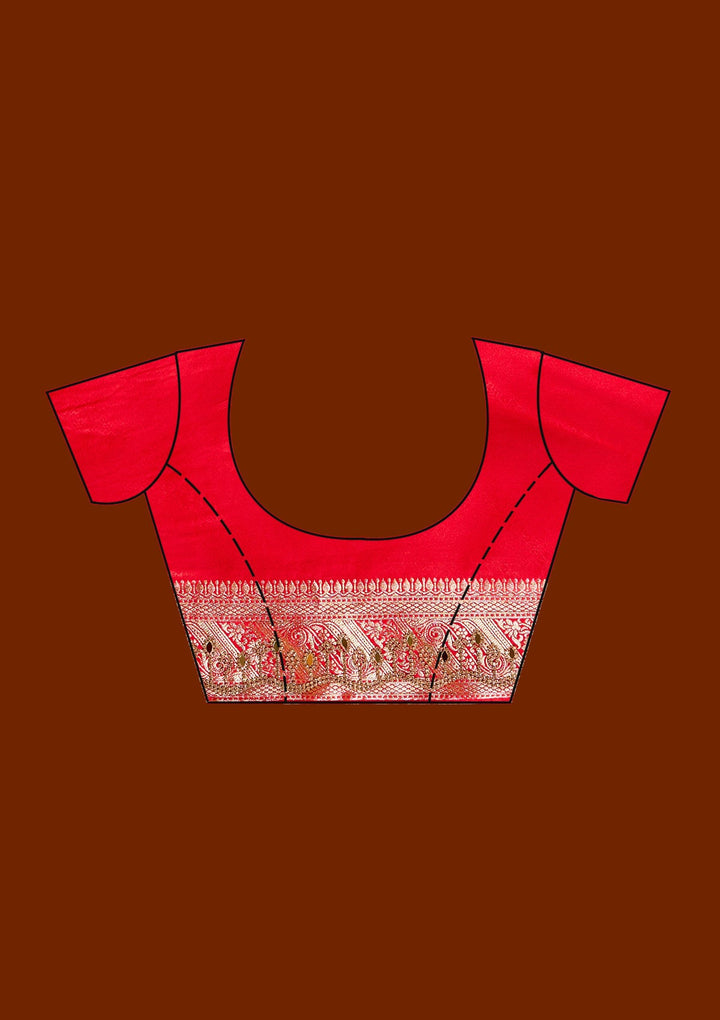 Red Stonework Silk Silk_Saree-Koskii