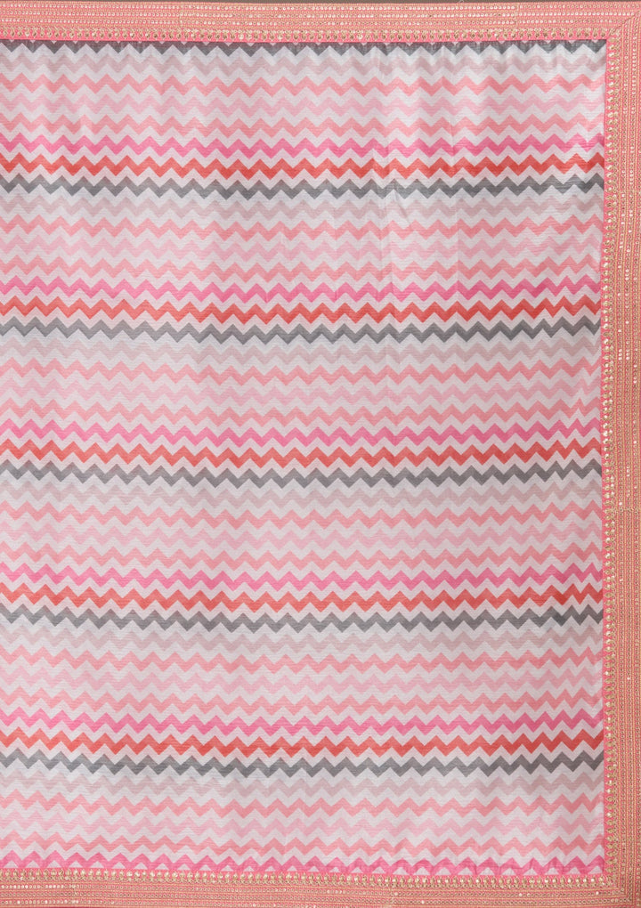 Rani Pink Sequins Tissue Saree-Koskii