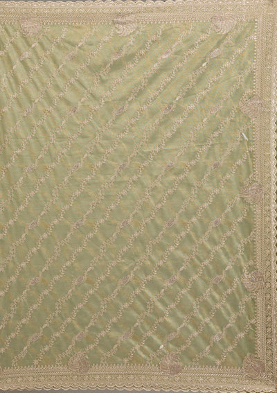 Mehendi Zariwork Art Silk Saree-Koskii