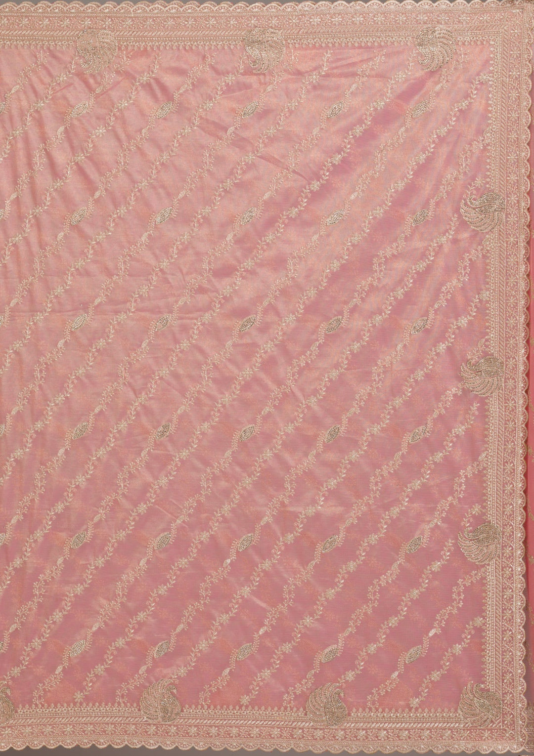 Pink Zariwork Art Silk Saree-Koskii