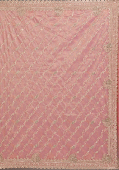 Pink Zariwork Art Silk Saree-Koskii