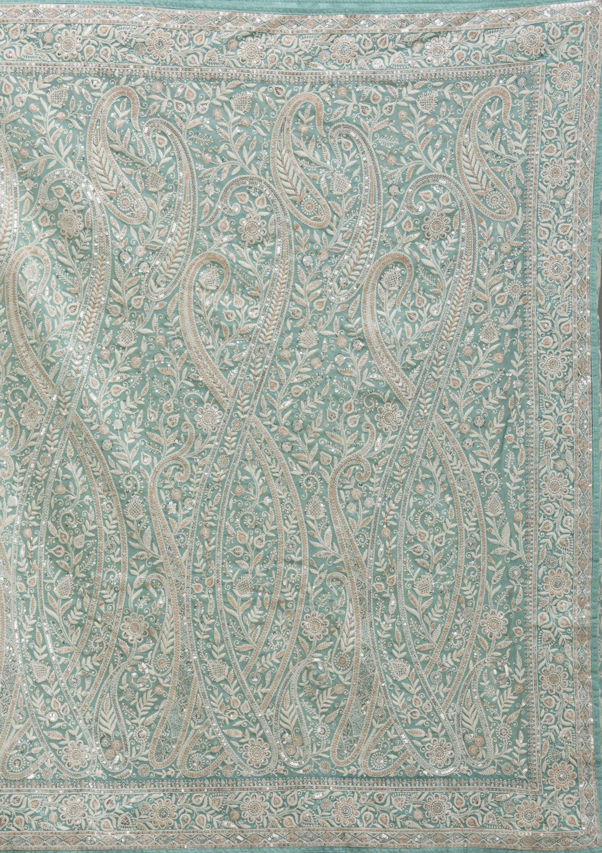 Sky Blue Threadwork Georgette Saree-Koskii