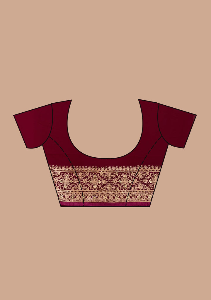 Wine Kashmiri Georgette Saree_koskii