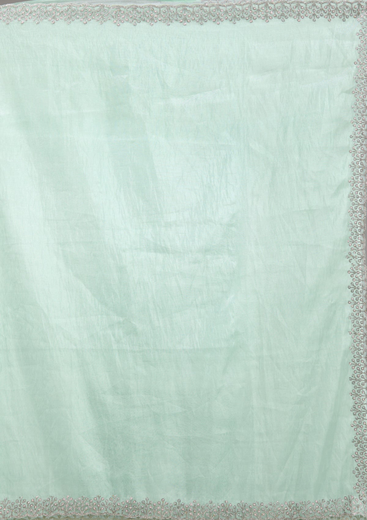 Sea Green Stonework Tissue Saree-Koskii