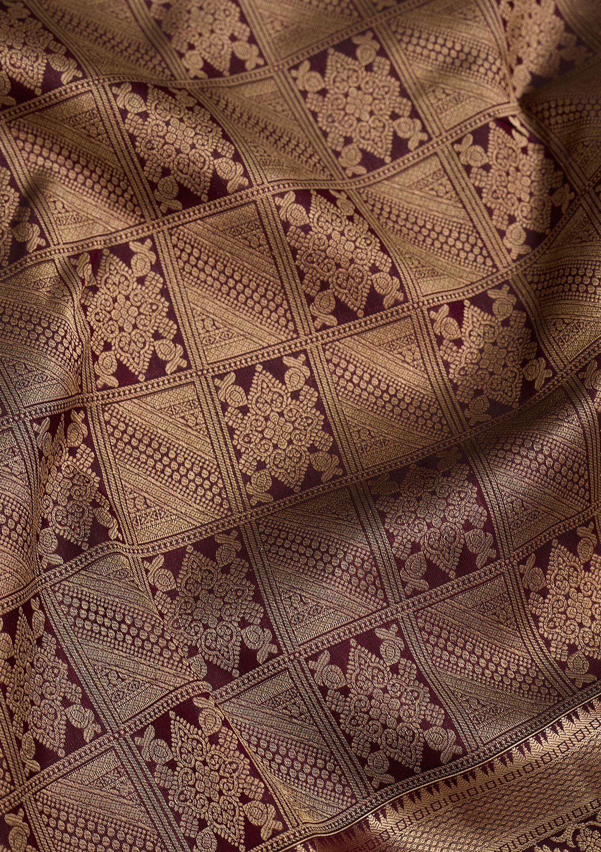 Brown Zariwork Pure Silk Saree-Koskii