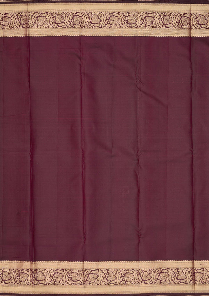 Brown Zariwork Pure Silk Saree-Koskii