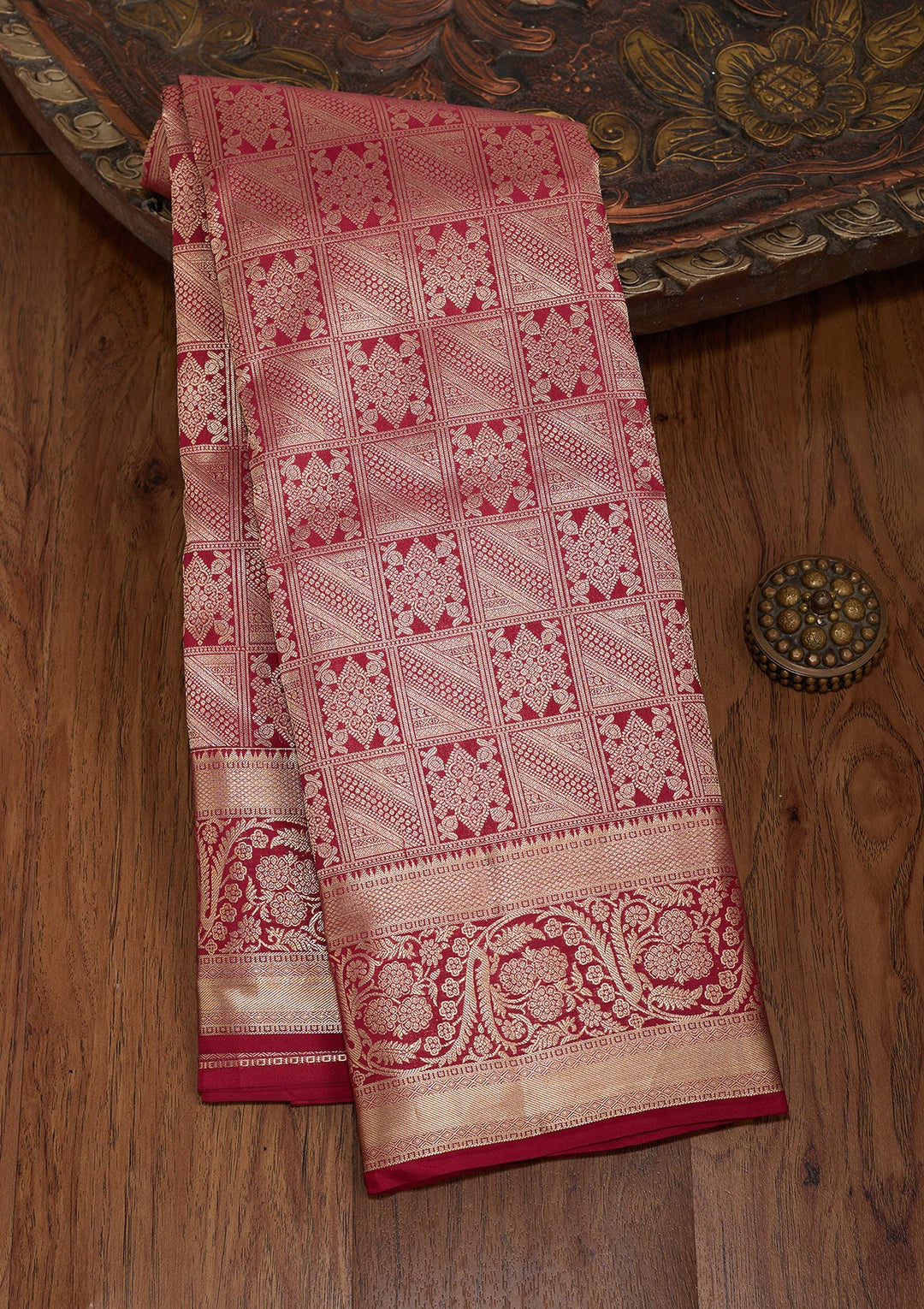 Maroon Zariwork (Gold) Silk Silk_Saree