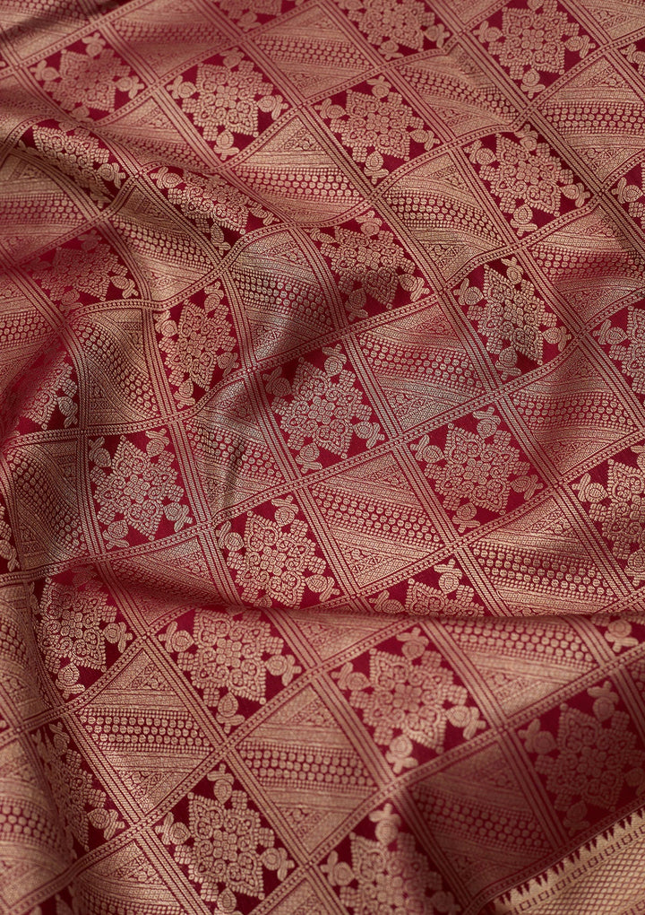 Maroon Zariwork (Gold) Silk Silk_Saree