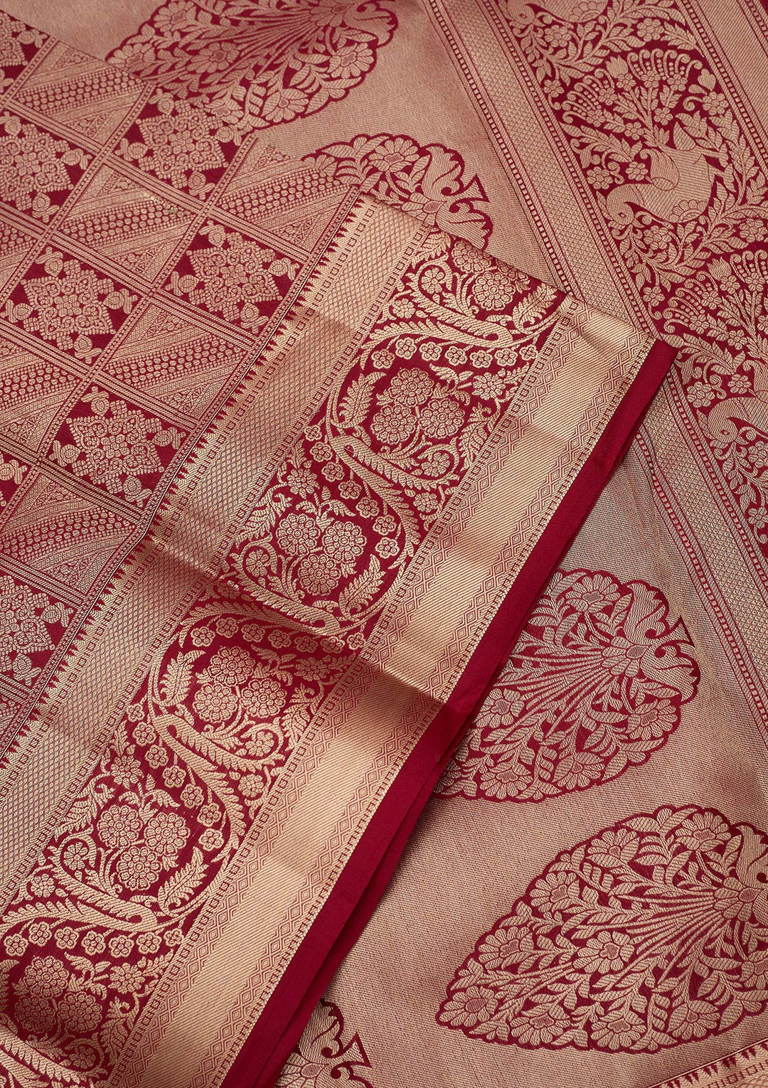 Maroon Zariwork (Gold) Silk Silk_Saree