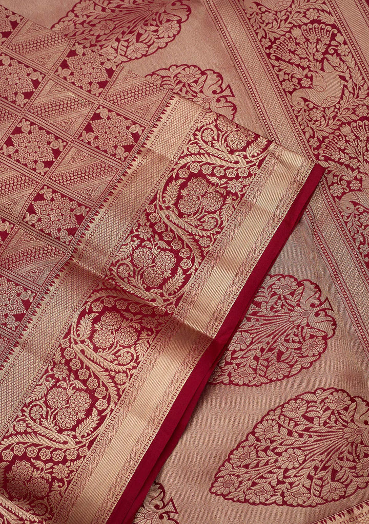 Maroon Zariwork (Gold) Silk Silk_Saree