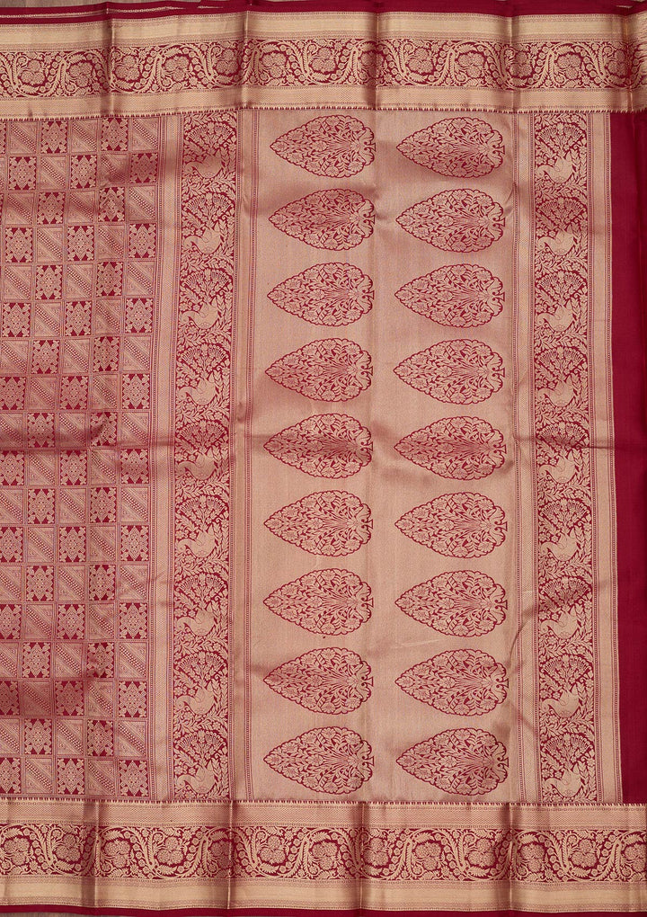 Maroon Zariwork (Gold) Silk Silk_Saree
