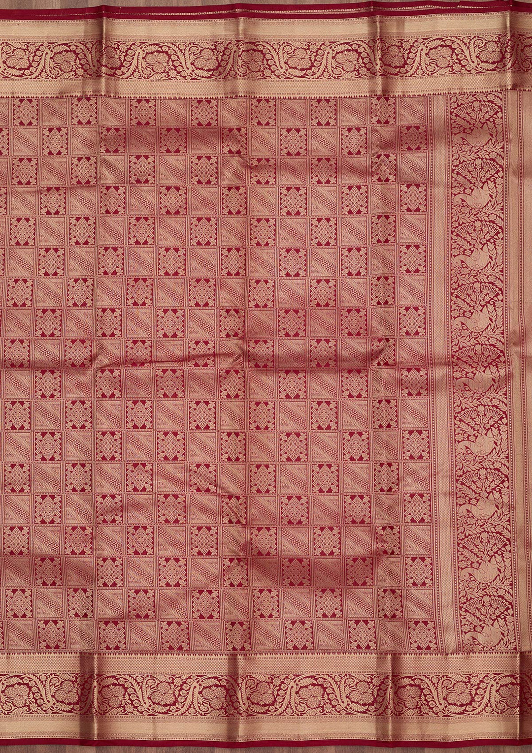 Maroon Zariwork (Gold) Silk Silk_Saree