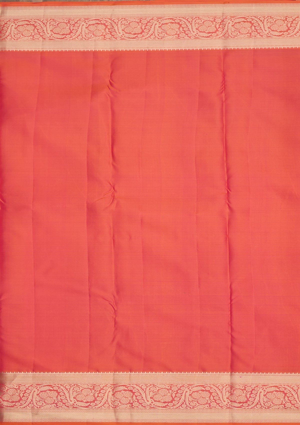 Orange Zariwork Pure Silk Saree-Koskii