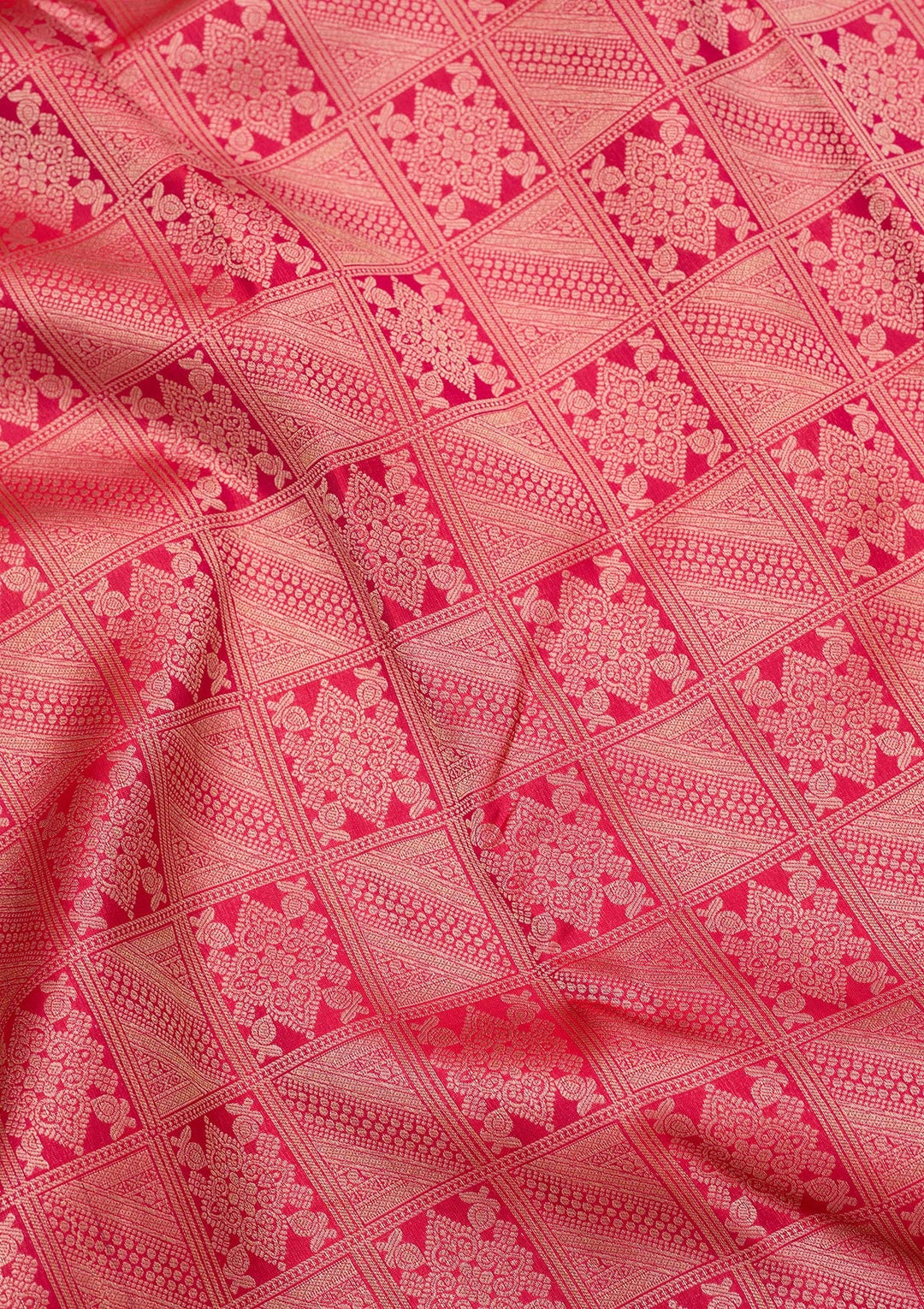 Rani Pink Zariwork Silk Saree-koskii