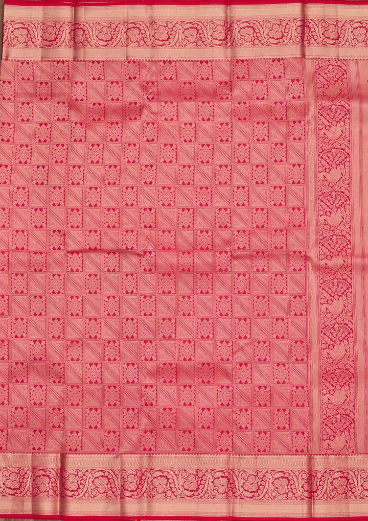 Rani Pink Zariwork Silk Saree-koskii