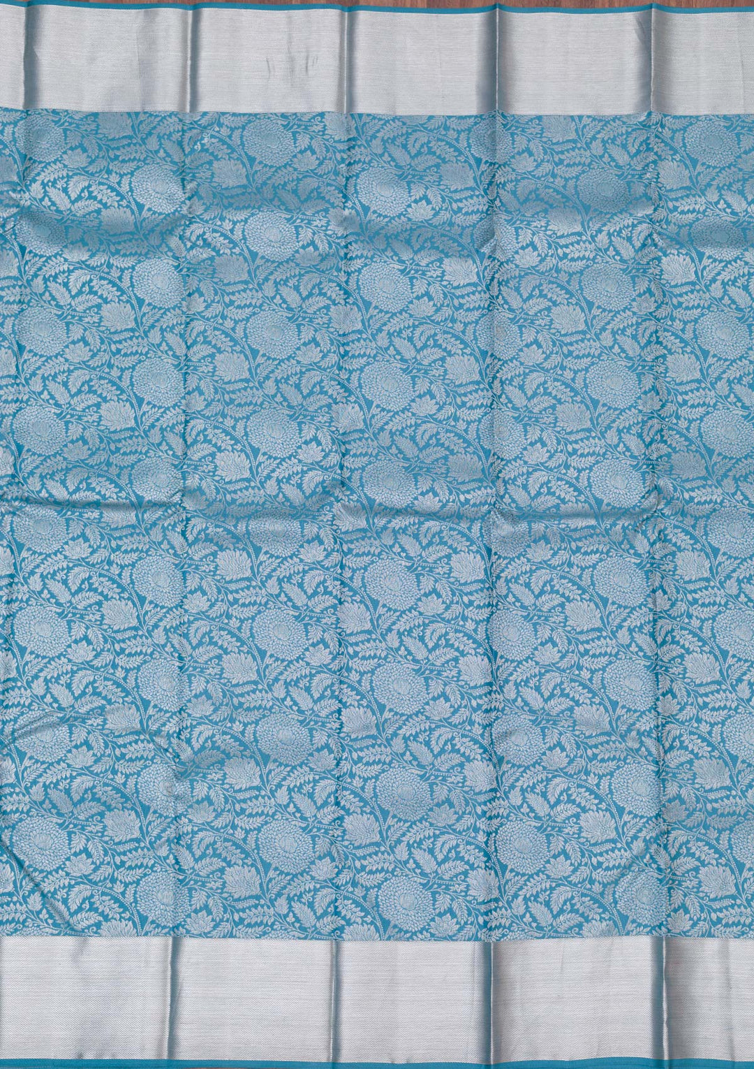 Turquoise Blue Zariwork Pure Silk Saree-koskii