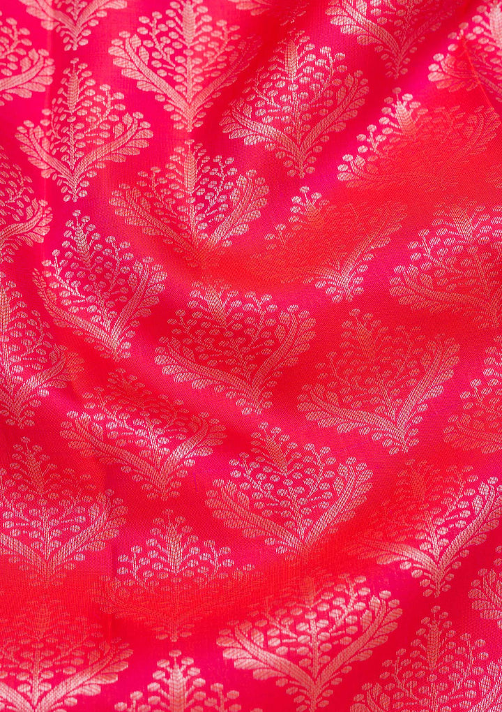 Rani Pink Zariwork Pure Silk Saree-koskii