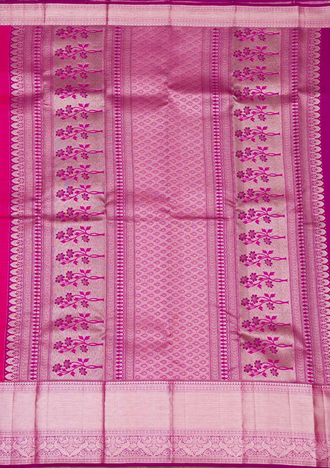 Rani Pink Zariwork Pure Silk Saree-koskii