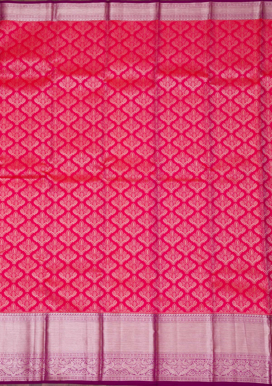 Rani Pink Zariwork Pure Silk Saree-koskii