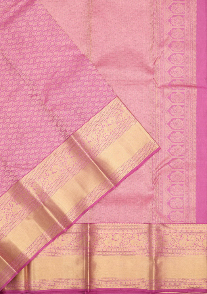 Mauve Zariwork Pure Silk Saree-Koskii