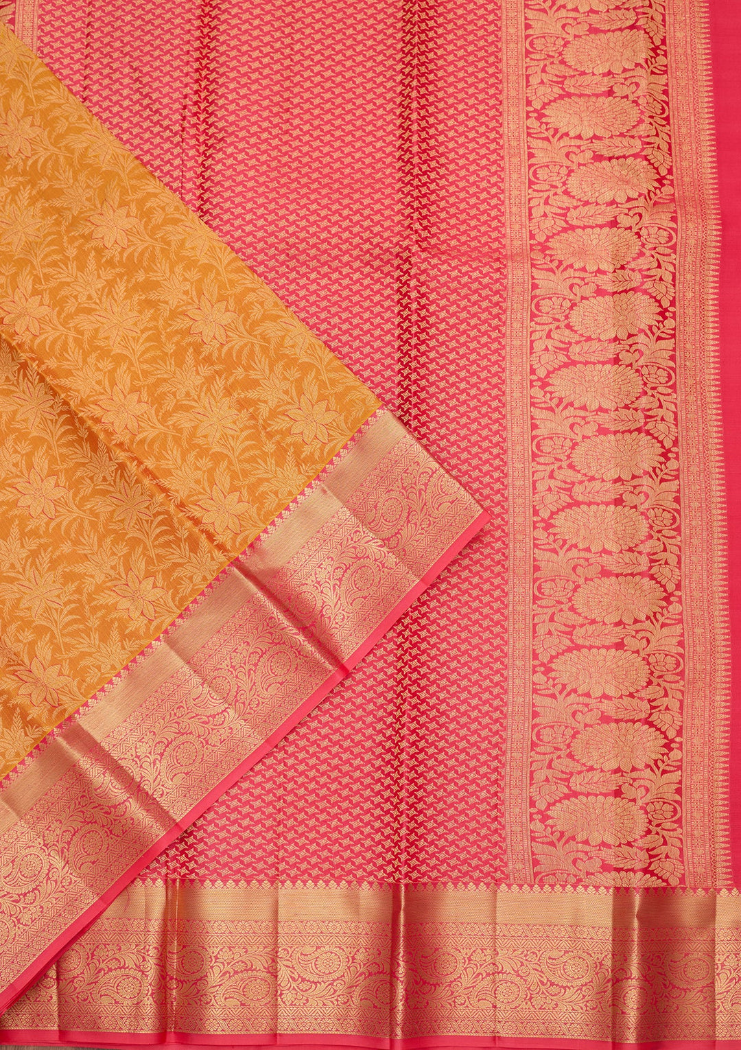 Mustard Zariwork (Gold) Pure Silk Saree
