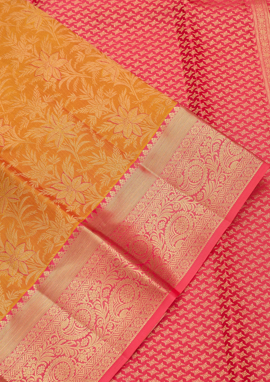 Mustard Zariwork (Gold) Pure Silk Saree