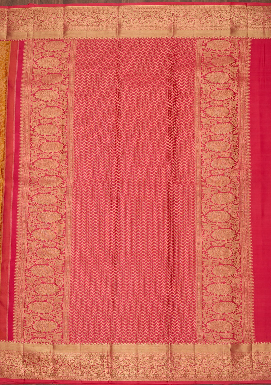 Mustard Zariwork (Gold) Pure Silk Saree