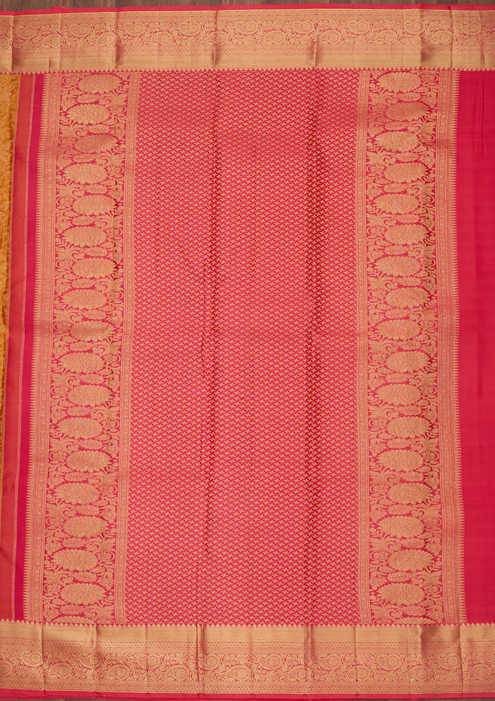 Mustard Zariwork (Gold) Pure Silk Saree